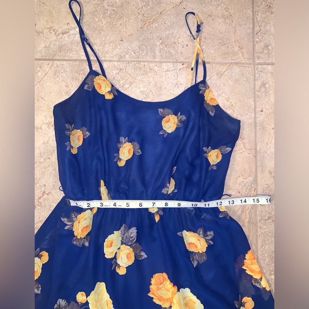 🌼💙Charming Charlie Blue and Yellow Floral Mini Dress - Adjustable Straps - - Picture 7 of 15